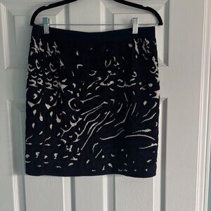 Club Monaco Navy with black and White detail Skirt